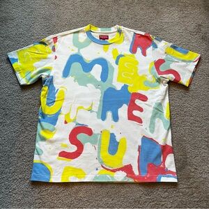 Supreme Painted Logo S/S T-Shirt Size Small Color: Natural